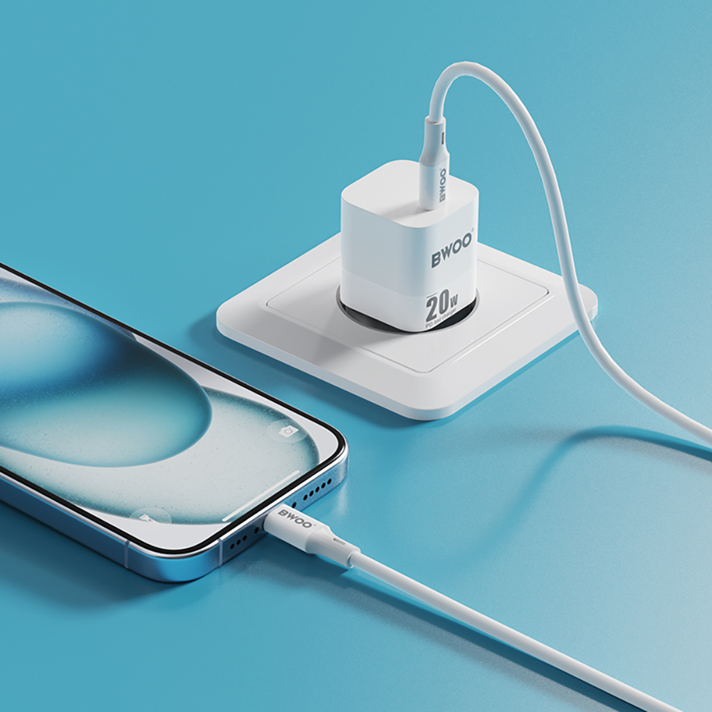Incarcator Retea BWOO CDA155, 20W, 3A, 1 x USB-C, Alb