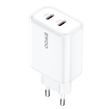 Incarcator Retea BWOO CDA206, 35W, 3A, 2 x USB-C, Alb
