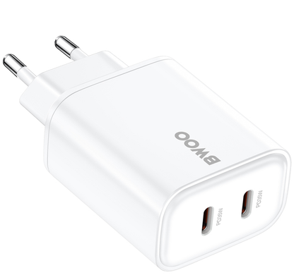 Incarcator Retea BWOO CDA206, 35W, 3A, 2 x USB-C, Alb
