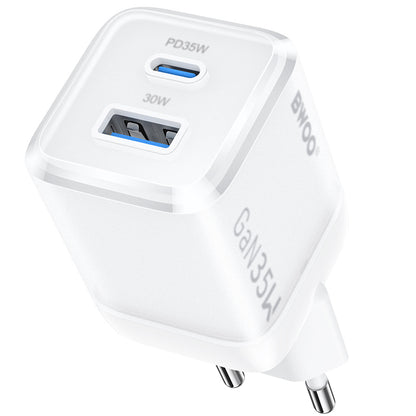 Incarcator Retea BWOO CDA222, 35W, 3A, 1 x USB-A - 1 x USB-C, Alb