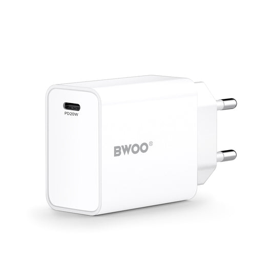 Incarcator Retea BWOO CDA226, 20W, 3A, 1 x USB-C, Alb