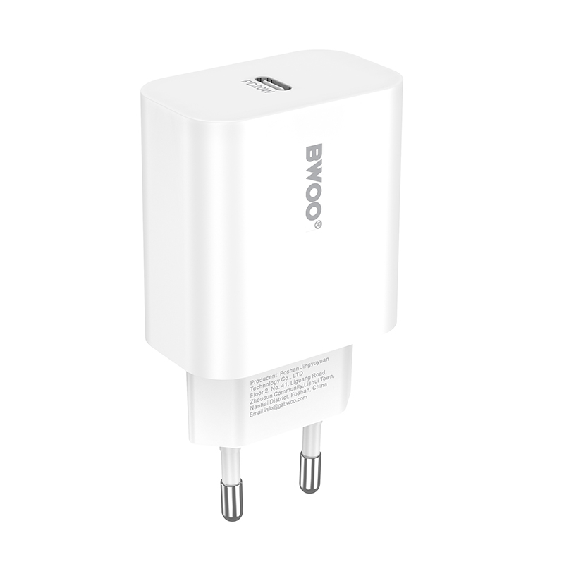 Incarcator Retea BWOO CDA233, 20W, 3A, 1 x USB-C, Alb