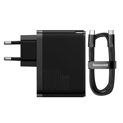 Incarcator Retea Cu Cablu USB-C Baseus GaN5 Pro, 100W, 3A, 1 x USB-A - 1 x USB-C, Negru CCGP090201