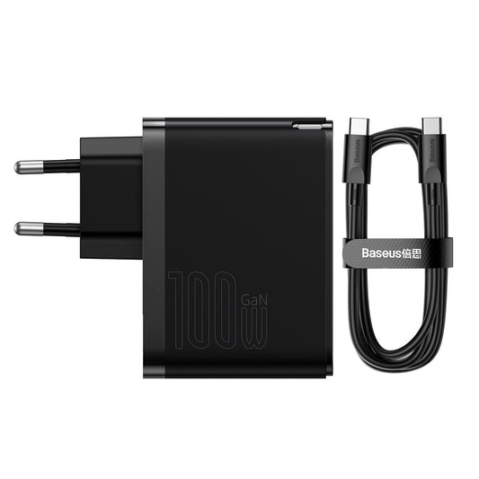 Incarcator Retea Cu Cablu USB-C Baseus GaN5 Pro, 100W, 3A, 1 x USB-A - 1 x USB-C, Negru CCGP090201