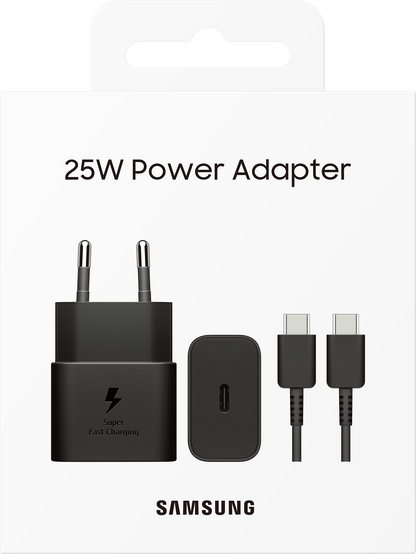 Incarcator Retea Cu Cablu USB-C Samsung, 25W, 3A, 1 x USB-C, Negru EP-T2510XBEGEU