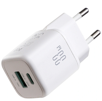Incarcator Retea Cu Cablu USB-C Joyroom JR-TG7, 33W, 3A, 1 x USB-A - 1 x USB-C, Alb