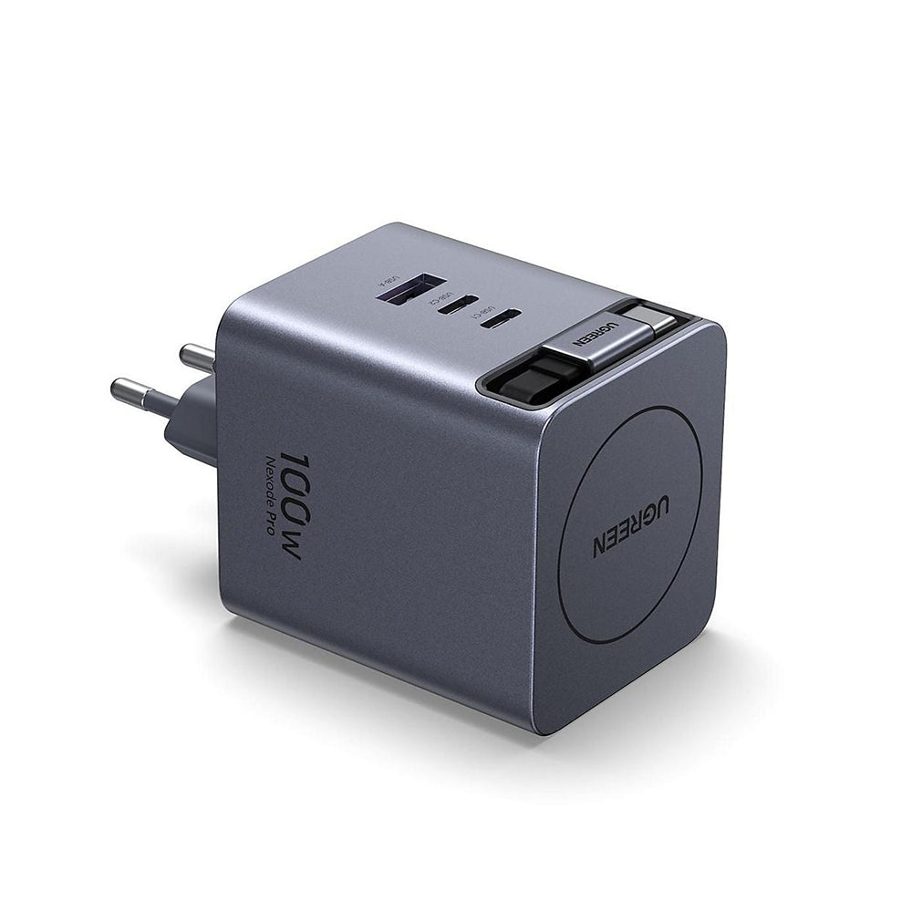 Incarcator Retea Cu Cablu USB-C UGREEN X616 (65828), 100W, 5A, 1 x USB-A - 3 x USB-C, Gri