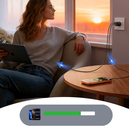 Incarcator Retea Cu Cablu USB-C Joyroom JR-TG7, 33W, 3A, 1 x USB-A - 1 x USB-C, Negru