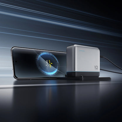 Incarcator Retea Cu Cablu USB-C Cuktech AD1204U Display, 120W, 6A, 1 x USB-A - 2 x USB-C, Argintiu
