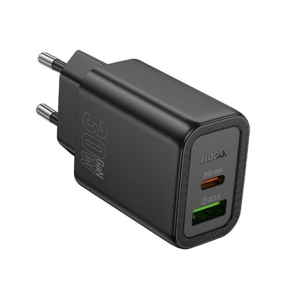 Incarcator Retea HOCO N63, 30W, 3A, 1 x USB-A - 1 x USB-C, Negru