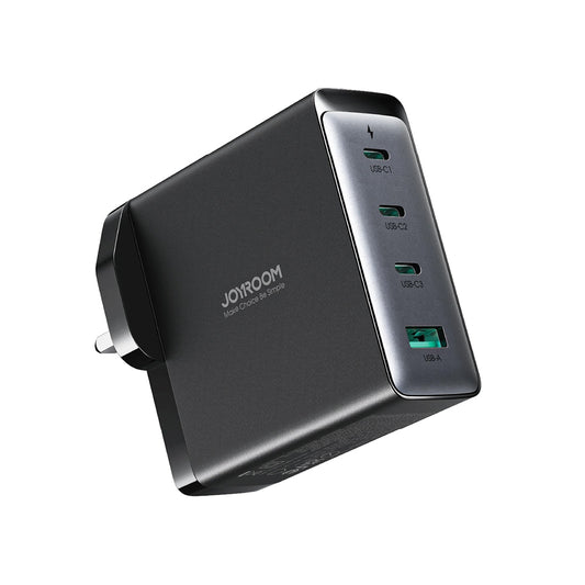Incarcator Retea Cu Cablu USB-C Joyroom JR-TCG05UK, 140W, 5A, 1 x USB-A - 3 x USB-C, UK, Negru