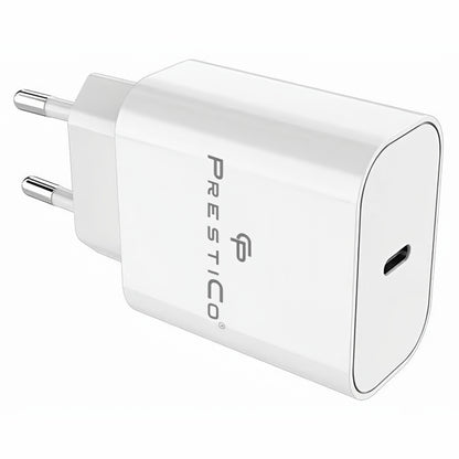 Incarcator Retea Cu Cablu USB-C Prestico F15S-C, 30W, 3A, 1 x USB-C, Alb