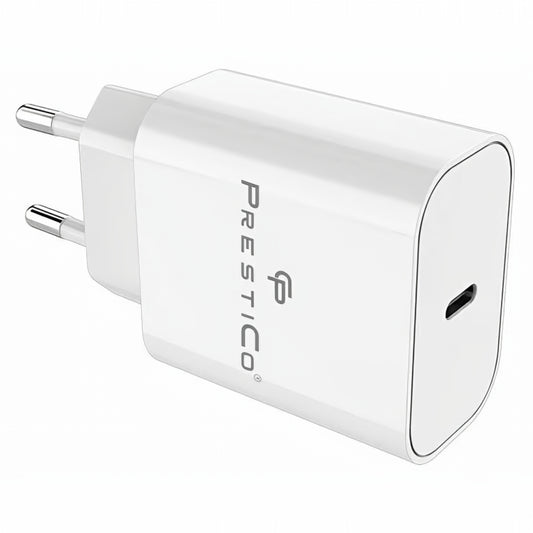 Incarcator Retea Cu Cablu USB-C Prestico F15S-C, 30W, 3A, 1 x USB-C, Alb