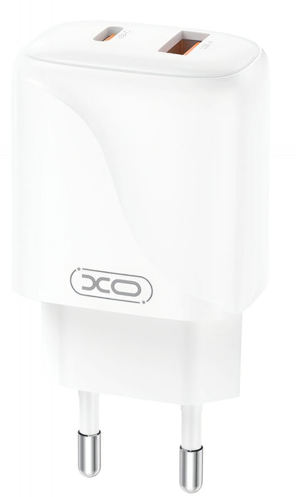 Incarcator Retea Cu Cablu USB-C XO Design L158, 20W, 3A, 1 x USB-A - 1 x USB-C, Alb