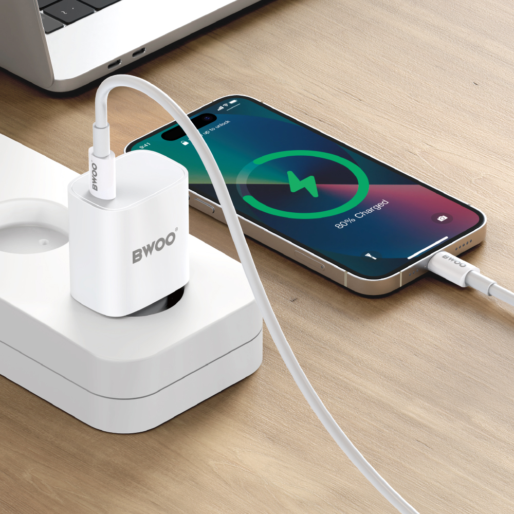 Incarcator Retea Cu Cablu USB-C BWOO CDA159, 20W, 3A, 1 x USB-C, Alb