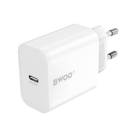 Incarcator Retea Cu Cablu USB-C BWOO CDA233, 20W, 3A, 1 x USB-C, Alb