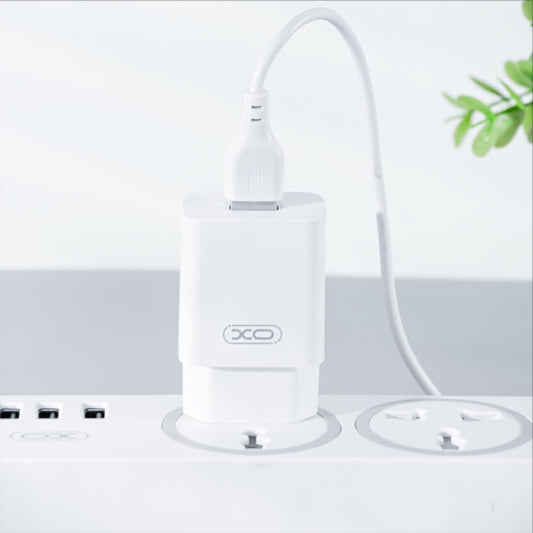 Incarcator Retea Cu Cablu USB-C XO Design L99, 12W, 2.4A, 1 x USB-A, Alb