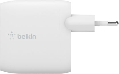 Incarcator Retea Cu Cablu USB-C Belkin BoostCharge Dual, 24W, 2.4A, 2 x USB-A, Alb WCE001vf1MWH