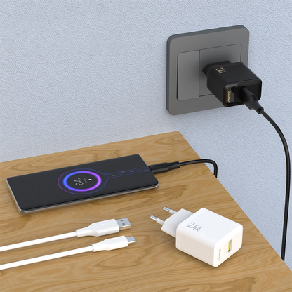 Incarcator Retea Cu Cablu USB-C Dudao A23TEU, 12W, 2.4A, 1 x USB-A, Negru