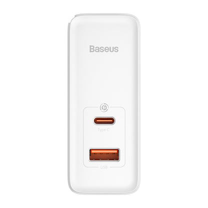 Incarcator Retea cu Cablu USB-C Baseus GaN5 Pro, 100W, 3A, 1 x USB-A - 1 x USB-C, Alb CCGP090202