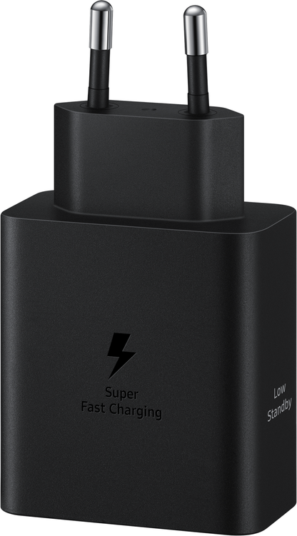 Incarcator Retea Cu Cablu USB-C Samsung, 50W, 3A, 2 x USB-C, Negru EP-T5020XBEGEU