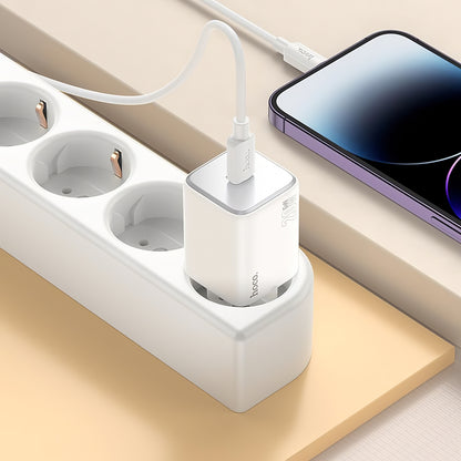 Incarcator Retea Cu Cablu Lightning HOCO N40, 20W, 3A, 1 x USB-C, Alb
