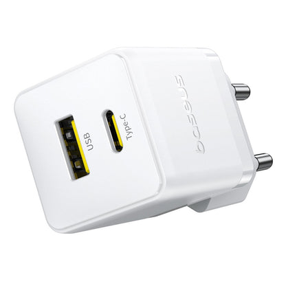 Incarcator Retea Cu Cablu USB-C Baseus Palm, 20W, 3A, 1 x USB-A - 1 x USB-C, Alb P10111608213-01