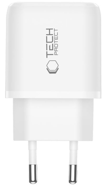 Incarcator Retea Cu Cablu USB-C Tech-Protect NCA45W, 45W, 3A, 1 x USB-A - 1 x USB-C, Alb