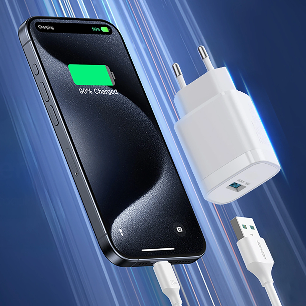 Incarcator Retea Cu Cablu USB-C Joyroom JR-TF4, 18W, 3A, 1 x USB-A, Alb