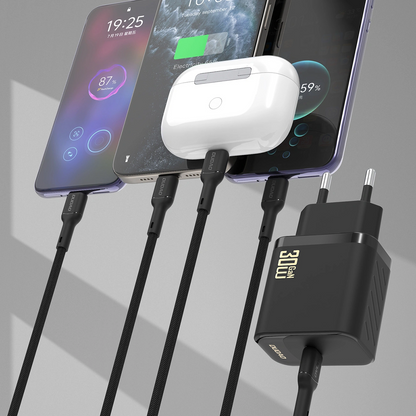 Incarcator Retea Cu Cablu USB-C Dudao A27PCEU, 30W, 3A, 1 x USB-C, Negru
