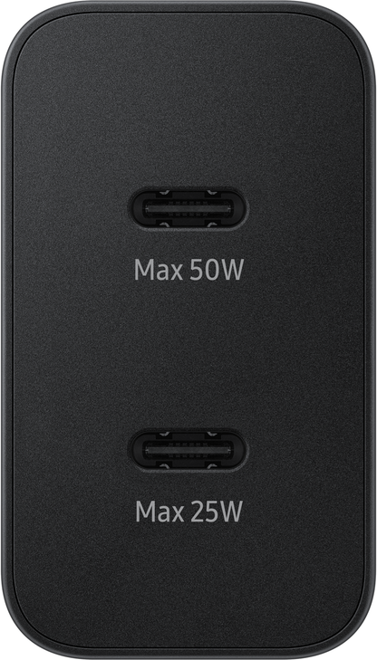 Incarcator Retea Cu Cablu USB-C Samsung, 50W, 3A, 2 x USB-C, Negru EP-T5020XBEGEU