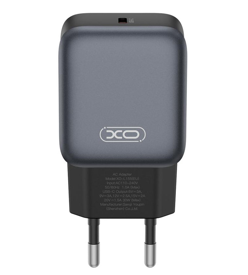 Incarcator Retea Cu Cablu USB-C XO Design L155, 30W, 3A, 1 x USB-C, Negru