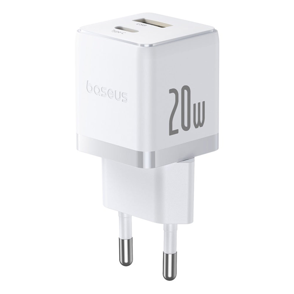 Incarcator Retea Cu Cablu USB-C Baseus Palm, 20W, 3A, 1 x USB-A - 1 x USB-C, Alb P10111608213-01