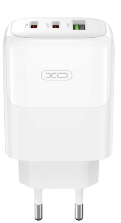 Incarcator Retea Cu Cablu USB-C XO Design L139, 65W, 4.5A, 1 x USB-A - 2 x USB-C, Alb