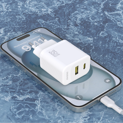 Incarcator Retea Cu Cablu USB-C Dudao A27Max, 35W, 1 x USB-A - 1 x USB-C, Alb