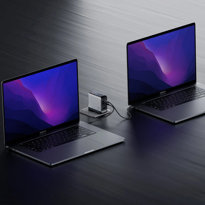 Incarcator Retea Cu Cablu USB-C Cuktech AD1204U Display, 120W, 6A, 1 x USB-A - 2 x USB-C, Argintiu