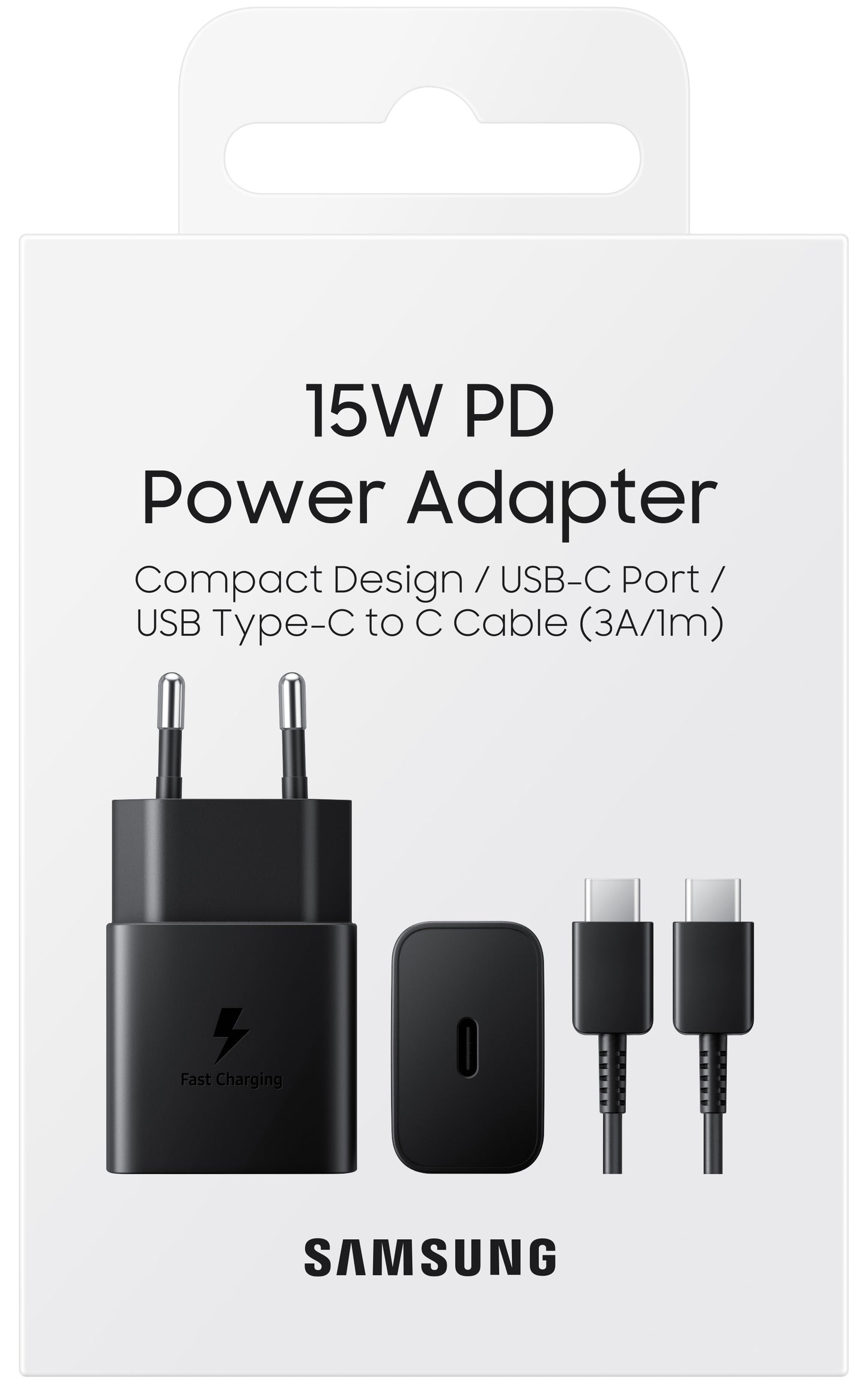 Incarcator Retea cu Cablu USB-C Samsung, 15W, 2A, 1 x USB-C, Negru EP-T1510XBEGEU