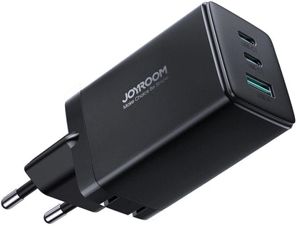 Incarcator Retea Cu Cablu USB-C Joyroom TCG01, 65W, 3.25A, 1 x USB-A - 2 x USB-C, Negru