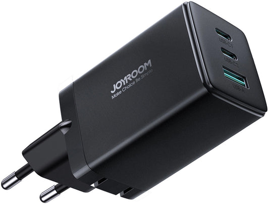 Incarcator Retea Cu Cablu USB-C Joyroom TCG01, 65W, 3.25A, 1 x USB-A - 2 x USB-C, Negru