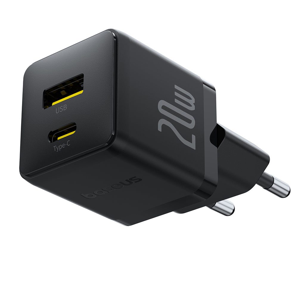 Incarcator Retea Cu Cablu USB-C Baseus Palm, 20W, 3A, 1 x USB-A - 1 x USB-C, Negru P10111608113-01