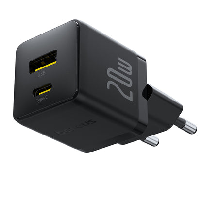 Incarcator Retea Cu Cablu USB-C Baseus Palm, 20W, 3A, 1 x USB-A - 1 x USB-C, Negru P10111608113-01