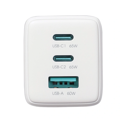 Incarcator Retea Cu Cablu USB-C Joyroom JR-TG10, 65W, 3.25A, 1 x USB-A - 2 x USB-C, Alb