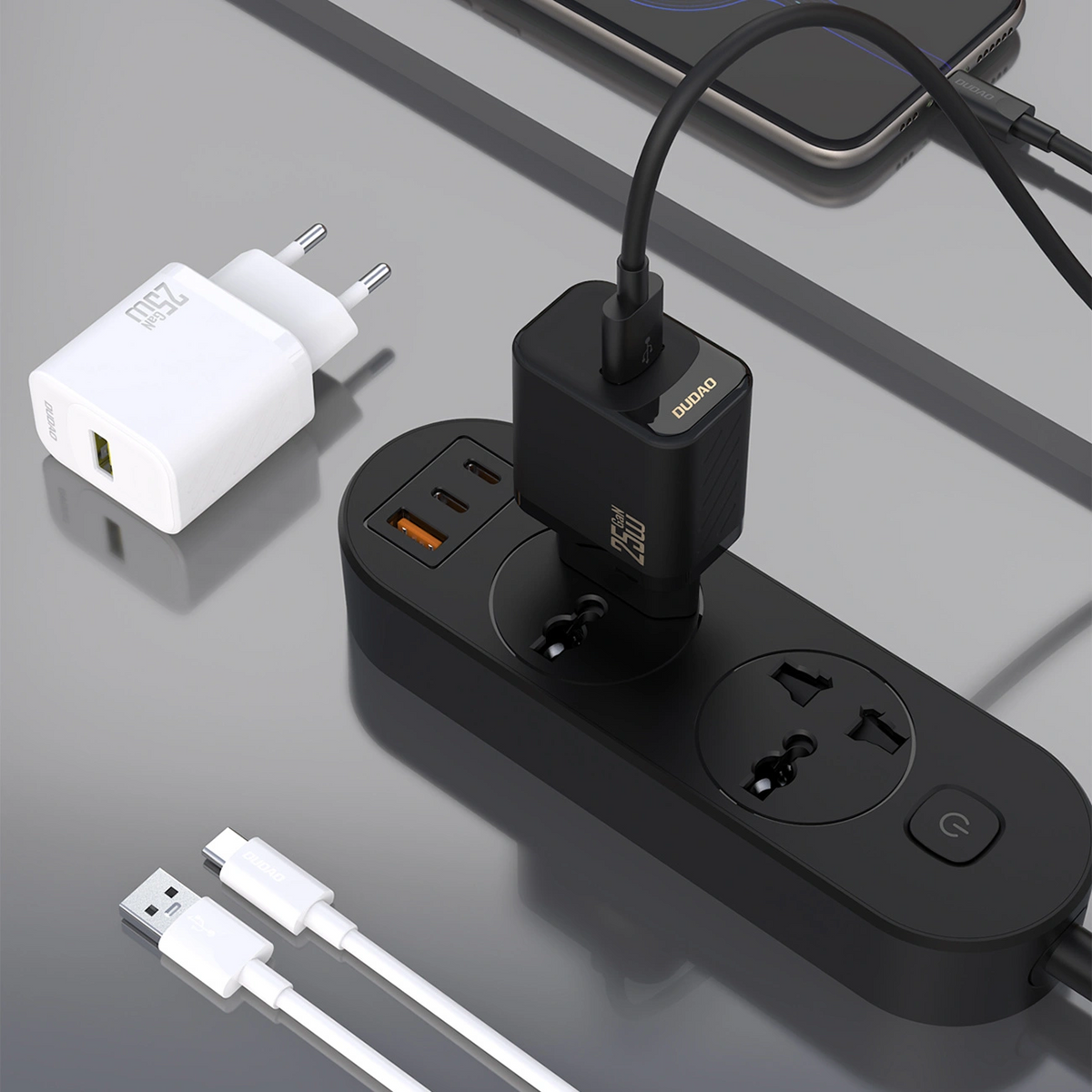Incarcator Retea Cu Cablu USB-C Dudao A27STEU, 25W, 3A, 1 x USB-A, Negru