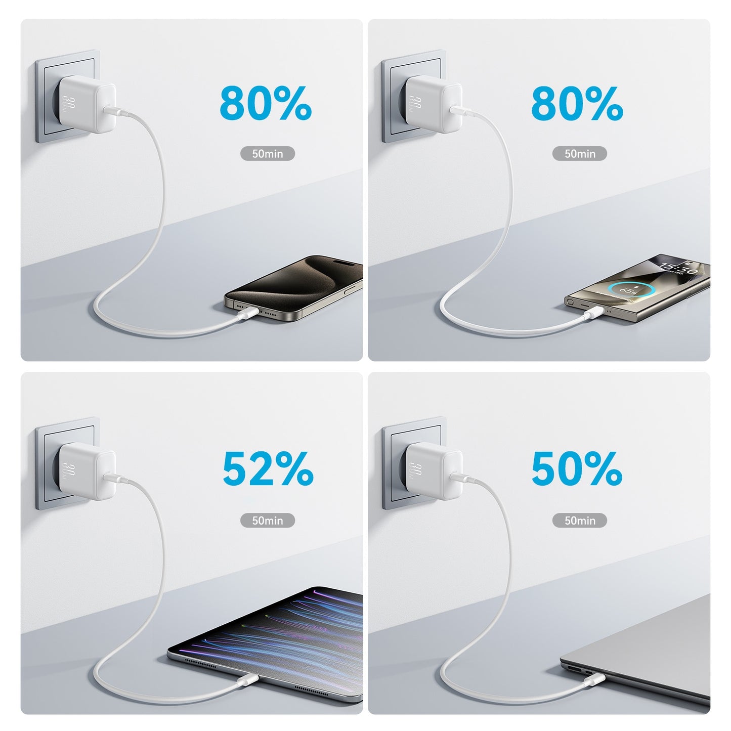 Incarcator Retea Cu Cablu USB-C Joyroom JR-TCF24, 30W, 3A, 1 x USB-C, Alb