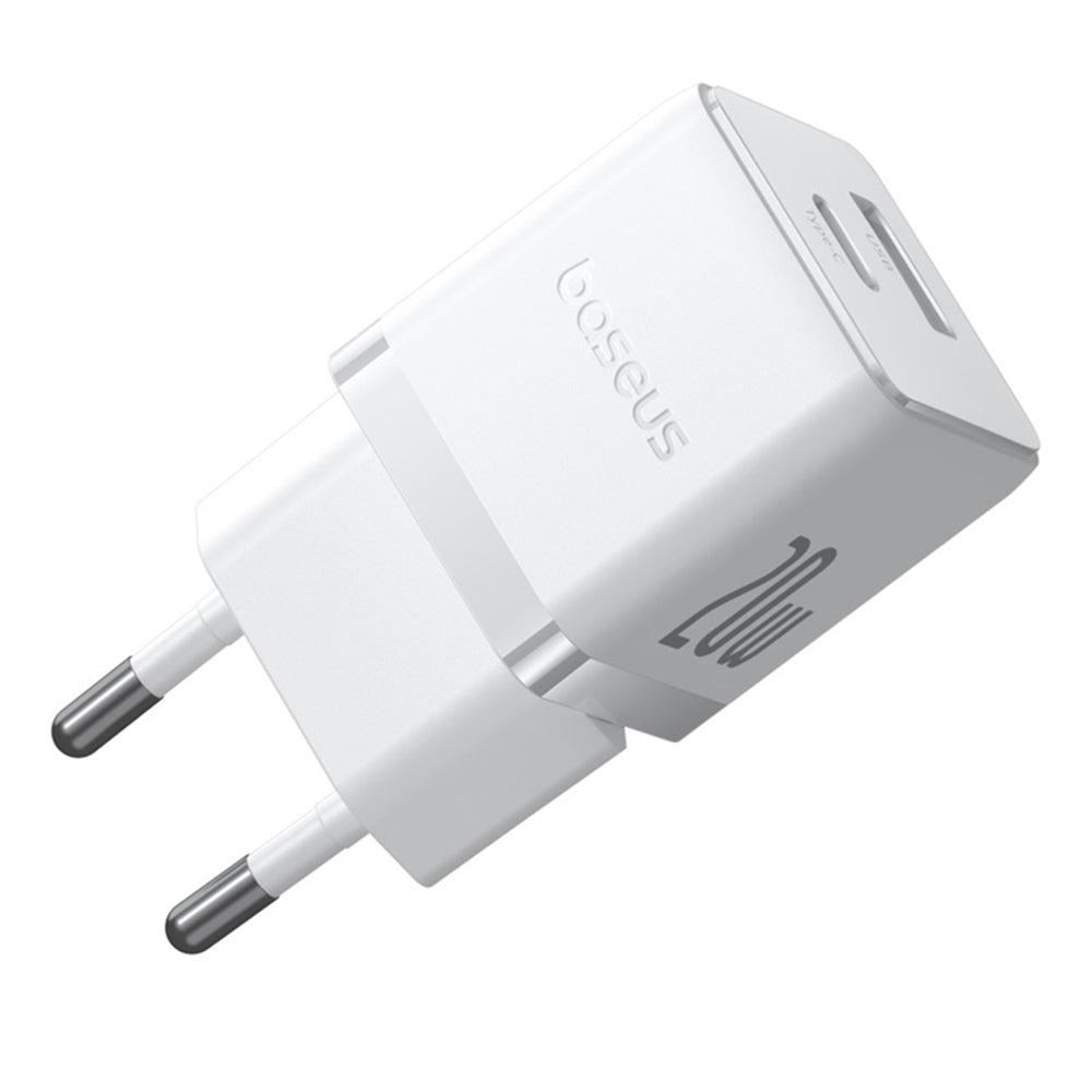 Incarcator Retea Cu Cablu USB-C Baseus Palm, 20W, 3A, 1 x USB-A - 1 x USB-C, Alb P10111608213-01
