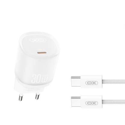 Incarcator Retea Cu Cablu USB-C XO Design L150, 30W, 3A, 1 x USB-C, Alb
