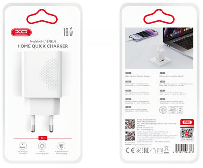 Incarcator Retea Cu Cablu microUSB XO Design L159, 18W, 3A, 1 x USB-A, Alb