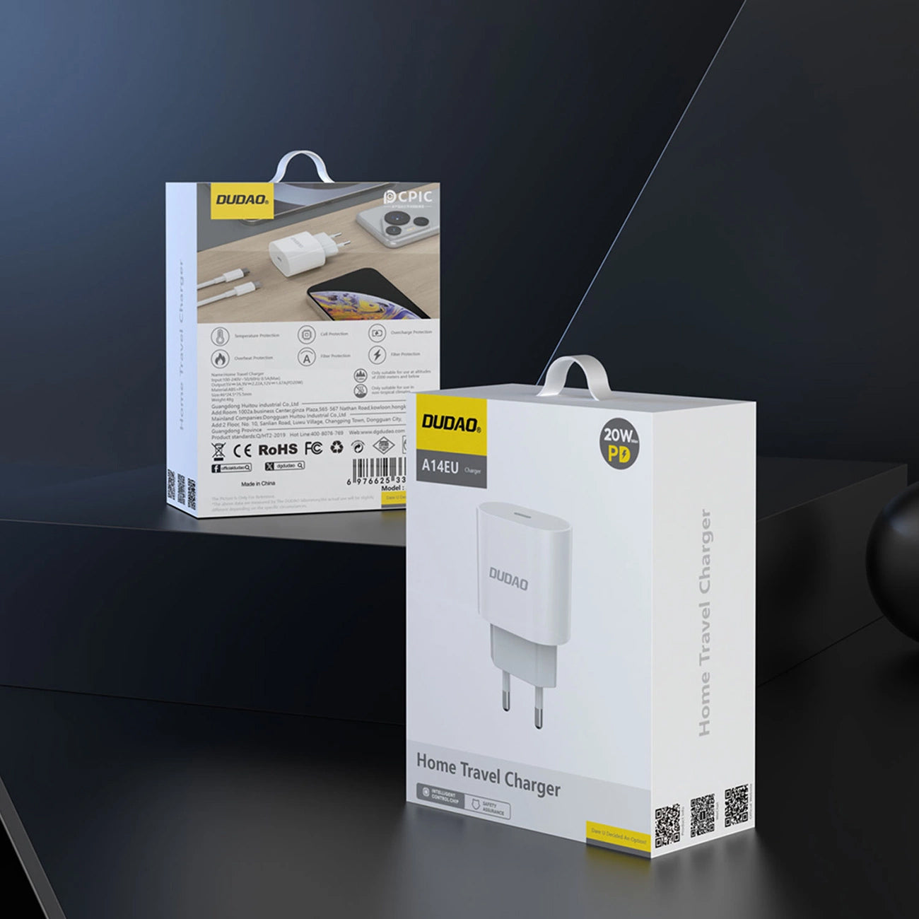 Incarcator Retea Cu Cablu USB-C Dudao A14EUC, 20W, 3A, 1 x USB-C, Negru