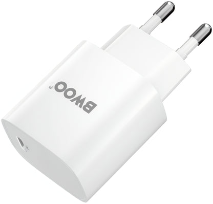 Incarcator Retea Cu Cablu Lightning BWOO CDA159, 20W, 3A, 1 x USB-C, Alb