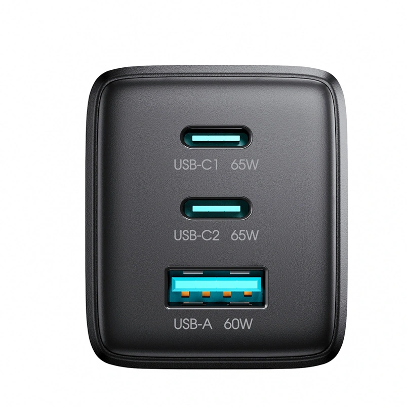 Incarcator Retea Cu Cablu USB-C Joyroom JR-TG10, 65W, 3.25A, 1 x USB-A - 2 x USB-C, Negru